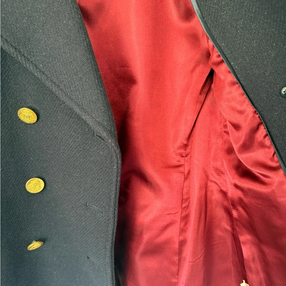 J. Crew Navy Double-Breasted Peacoat with Gold Buttons-0P - Picture 4 of 5